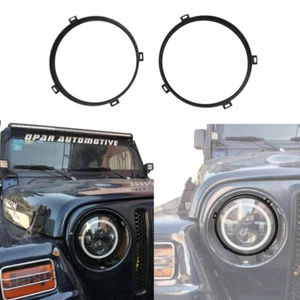 2Pcs 7" Round Headlight Mounting Bracket Ring Steel for 97-06 Jeep Wrangler TJ - Picture 1 of 9