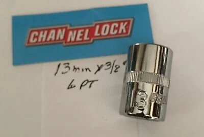 CHANNELLOCK  13 mm  x 3/8" DR  METRIC  SOCKET  6 Point Free Shipping - Image 1 of 4