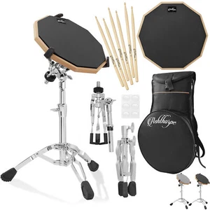 12" Practice Pad Drum Set with Snare Stand, Carrying Bag, Drumsticks - Picture 1 of 15