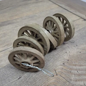 Set mit 6 braunen Kunststoff-Wagenrädern für Modelle - Bild 1 von 3