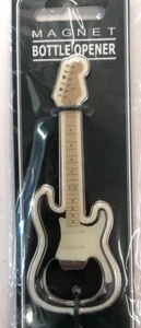Apribottiglie Magnetico Tema Musicale Chitarra Elettrica Crema Nera  Cavatappi - Picture 1 of 1