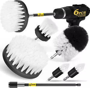 6Pack Drill Brush Power Scrubber Cleaning Brush Extended Long Attachment Set All - Picture 1 of 12