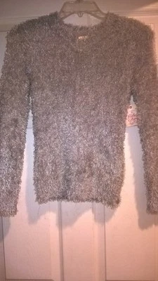 Suéter de felpa gris plata descolorido gloria talla L (10-12) nuevo con etiquetas Foto 1 de 2