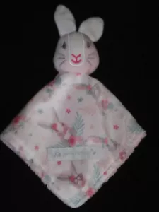Petite L'amour Plüsch Hase Sicherheitsdecke Baby Lovey Rosa Blumen Floral - Bild 1 von 4