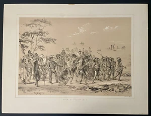 Rare Native American Lithograph #24 Archery of the Mandans Catlin NA Indian 1845 - Picture 1 of 10