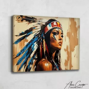 Indian Wall Art Aboriginal Painting Native American Canvas Art Indigenous - Picture 1 of 10