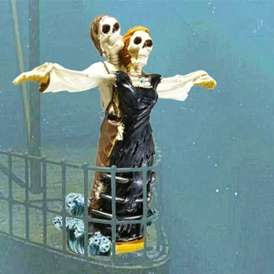 Skeleton Titanic Couple Halloween Silicone Mould DIY Resin Art Cake Topper Decor - Picture 1 of 24