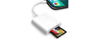 SD Card Reader for iPhone and iPad, SD Reader with Dual Slot for MicroSD/SD