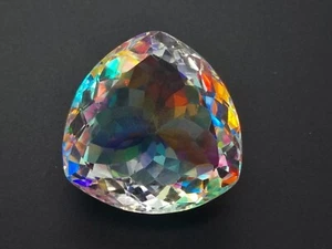 78.50 Ct Lab-Created EGL Certified Mystic Aura Quartz Trillion Cut Loose Gemst - Picture 1 of 6
