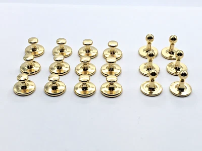 Camisa Tono Dorado Cuello Latón Botones Tachuelas Artículos Formales Esmoquin Clérigo Clérigo Nuevo de Lote Antiguo Foto 1 de 4