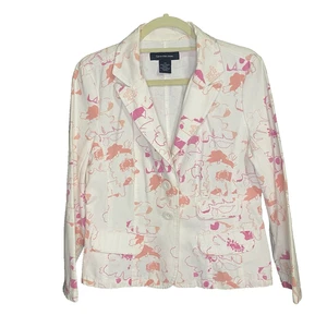 Calvin Klein Blazer Damen Größe L Weiß Rosa Business Freizeit Büro Karriere - Bild 1 von 15