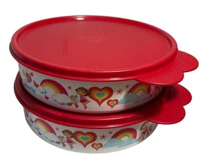 Tupperware Dora The Explorer Containers & Lids Snack Bowls 500ml Round Set of 2 - Picture 1 of 12
