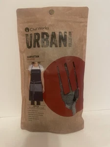 CHEF WORKS Urban Collection Manhattan Apron, Cotton Denim Large 34" L x 30" W - Picture 1 of 3