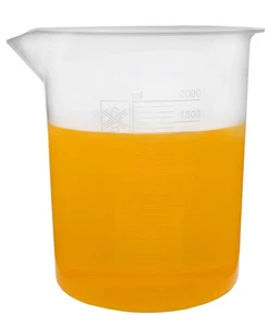 2000ml Kunststoffbecher - Premium Polypropylen, 50ml Graduierungen - autoklavierbar - Bild 1 von 4