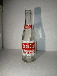 Hope Club Beverages 7oz Acl Soda Bottle Vintage Varient 2 Money Back Bottle - Picture 1 of 7