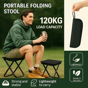 Tragbarer Faltbarer Rucksackhocker Mini Outdoor Campingstuhl Leichter Stuhl - Bild 1 von 9