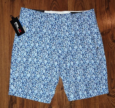 NEW Polo Ralph Lauren RLX Classic Fit Blue White Golf Shorts AOP Fish Sz 30 $115 - Image 1 of 4