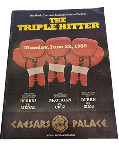 THE TRIPLE HITTER Tnomas Hearns - McGuigan - Duran Vintage Boxing Program 1986 - Picture 1 of 3