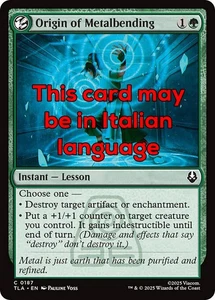 MTG ORIGIN OF METALBENDING FOIL EXC - ORIGINE DEL DOMINIO DEL METALLO 187 - TLA - Picture 1 of 1