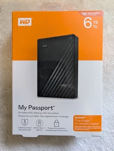 WD 6TB My Passport Portable External Hard Drive HDD-WDBR9S0060BBK-WESN - Picture 1 of 1