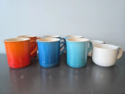 Le Creuset Stoneware 12-14 oz Ounce Coffee Mug Set of 2 Choose Your Color!