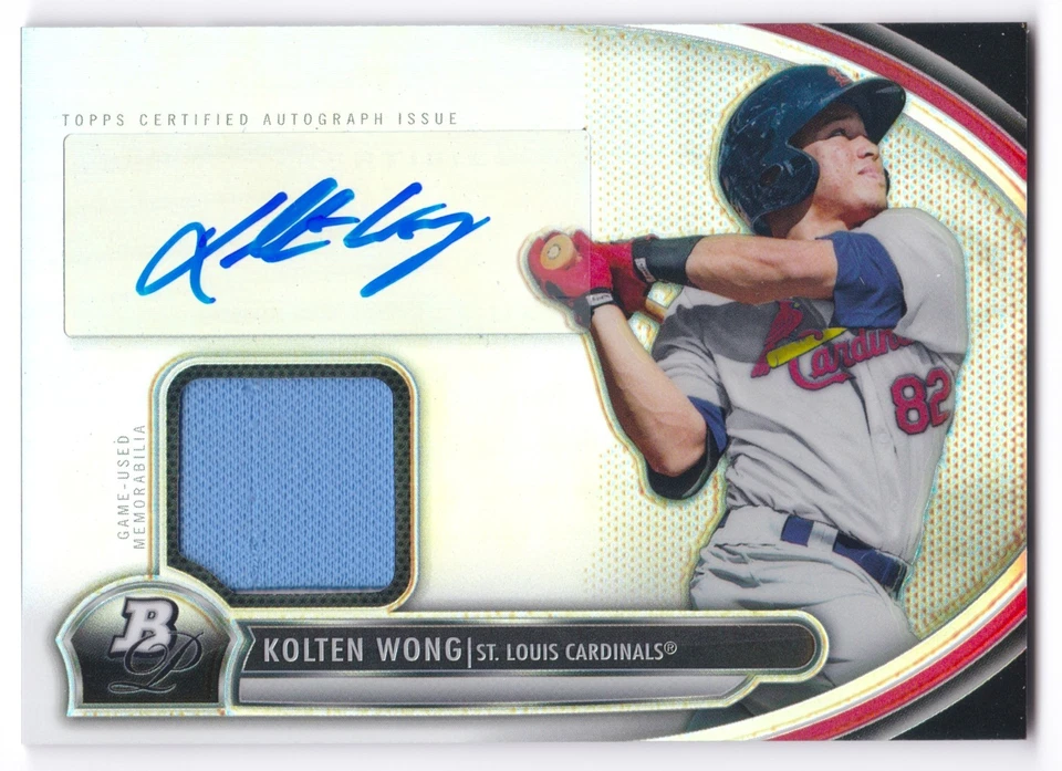 2013 Bowman Platinum Kolten Wong Auto #AR-KW Autographed Relics Jersey Refractor - Image 1 of 2