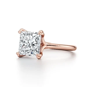 Wedding Diamond Ring Princess 1 Carat IGI GIA Lab Grown 18K Rose Gold Size 5 6 7 - Picture 1 of 9