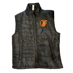 Baltimore Orioles Black Puffer Vest Medium 42″ Chest, Zip Pockets, Light Fill - Picture 1 of 7