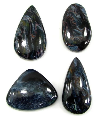 79.15 Ct Natural Blue Pietersite Loose Gemstone Cabochon 4 Pcs Stone Lot - 27294 - Image 1 of 2