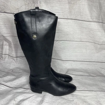 Sam Edelman Women’s 9.5 Wide Calf Penny Black Leather Knee High Riding Boots - Image 1 of 4