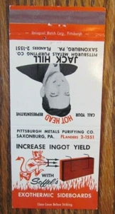 DEVIL ON MATCHBOOK MATCHCOVER: SOFFEL'S (SAXONBURG, PENNSYLVANIA) JACK HILL -E21 - Picture 1 of 2