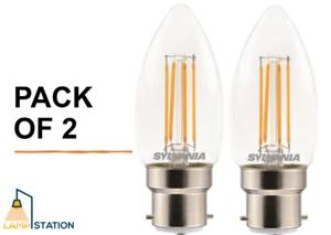 LED Filament Candle DIMMABLE Bayonet B22 4.5W Warm White 2700K 470LM PACK OF 2 - Picture 1 of 1