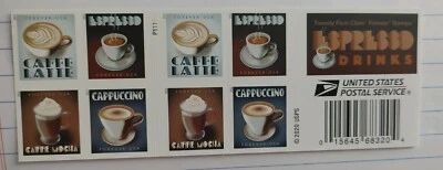 ESPRESSO DRINKS US SCOTT #5569-5572  FOREVER 20 STAMP Booklet. Free Shipping! - Image 1 of 2