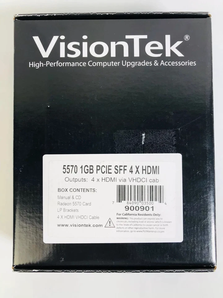 VisionTek 900901 Graphic Card 5570 1GB With Manual VHDCI Cable - Image 1 of 4