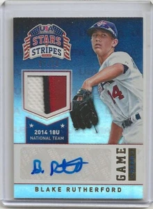 2015 PANINI USA STARS AND STRIPES #13 BLAKE RUTHERFORD AUTO 3-COL PATCH #D 07/10 - Imagen 1 de 1