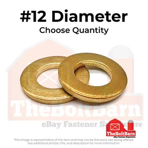 1/4" Solid Brass Flat Washers (Pick Quantity) - Picture 1 of 7