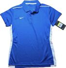 Nike Stock Elevated Women Polo Shirt Dri-Fit Blue White 919065 494 SMALL