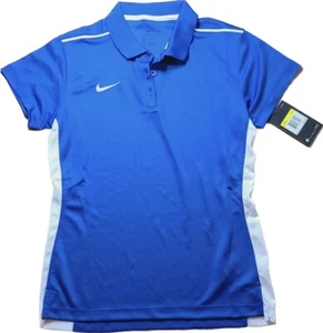 Nike Stock Elevated Women Polo Shirt Dri-Fit Blue White 919065 494 SMALL - Picture 1 of 6