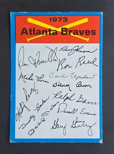 1973 Topps Blue Team Checklist - Atlanta Braves G-VG (Marked) - Picture 1 of 2