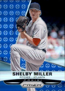 2015 Prizm Shelby Miller Blue Holo Retail Prism Parallel Refractor Braves #136 - Picture 1 of 2