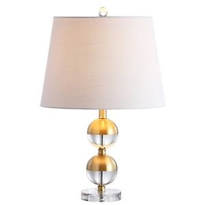 23" Jules Crystal Mini Table Lamp (Includes LED Light Bulb) Brass - Jonathan Y
