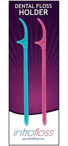 Oral Best Dental Floss Holder Flosser Flossing Aid Introfloss EU Made GreenPink - Picture 1 of 11
