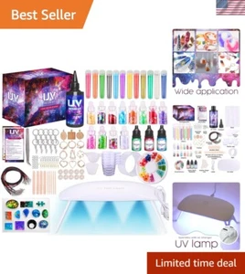 All-in-One Epoxy Resin Jewelry Making Kit - 14 Tools, UV Lamp & Molds Included - Picture 1 of 9