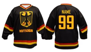 Team Germany Deutschland Black Ice Hockey Jersey Custom Name and Number - Picture 1 of 4