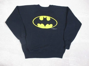 VINTAGE Batman Sweater Mens Medium Black Yellow DC Comics Sweatshirt Adult 80s* - Picture 1 of 11