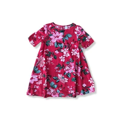 Nuevo con etiquetas Vestido Informal Rayón Estampado Floral Rojo Talla 4T Azul Marino Antiguo para Niñas Foto 1 de 4
