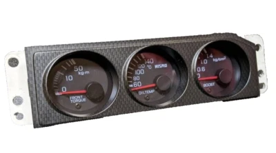 ¡Raro! Triple medidor NISMO para Nissan Skyline GT-R BCNR33 versión negra envío gratuito Foto 1 de 4