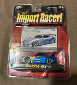 Jada Toys Import Racer Mazda RX-7 Blue/Silver 1/64 Diecast 2003 FalkenRotora OOP - Picture 1 of 4