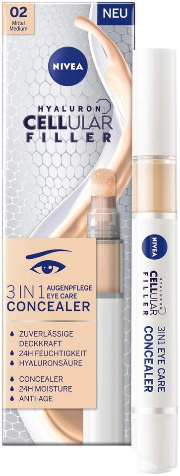 NIVEA Hyaluron Cellular Filler 3IN1 Augenpflege Concealer Mittel (4 ml) - Image 1 of 4