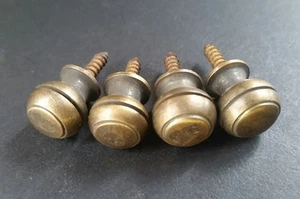 4 Solid Brass SMALL Stacking Barrister Bookcase 7/16"dia Knobs drawer Pulls #KK - Picture 1 of 12